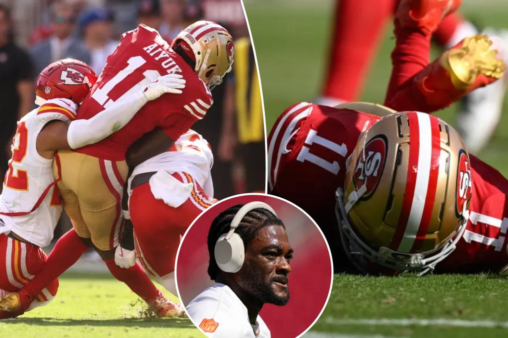 49ers의 Brandon Aiyuk은 끔찍한 부상으로 시즌 아웃을 두려워했습니다.