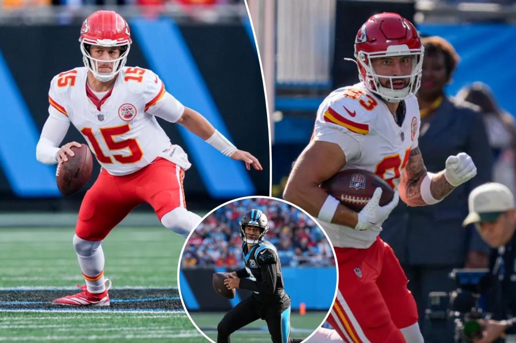 Patrick Mahomes, Chiefs는 Panthers의 두려움에서 승리를 거두었습니다.
