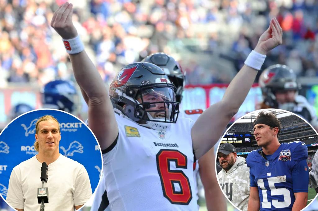 라이온스의 Alex Anzalone은 Baker Mayfield의 Tommy DeVito 모방에 반응합니다.