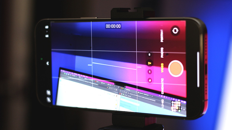 iPhone 카메라에 틸트를 표시하는 레벨 도구