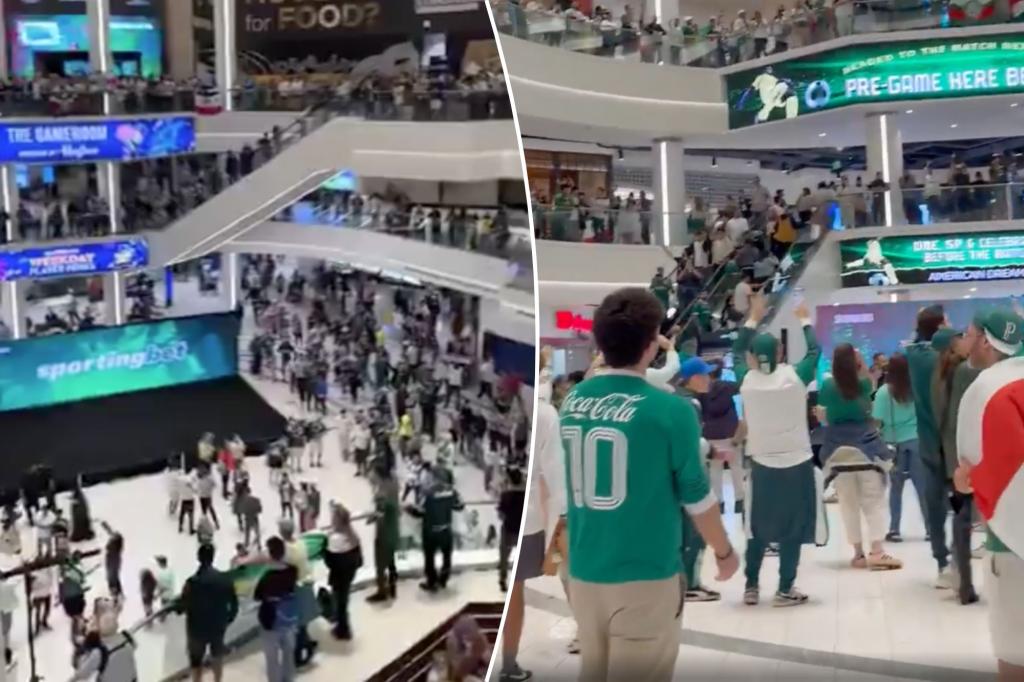 Palmeiras 팬들은 FIFA 클럽 월드컵 오프너 전에 American Dream Mall을 인수합니다.