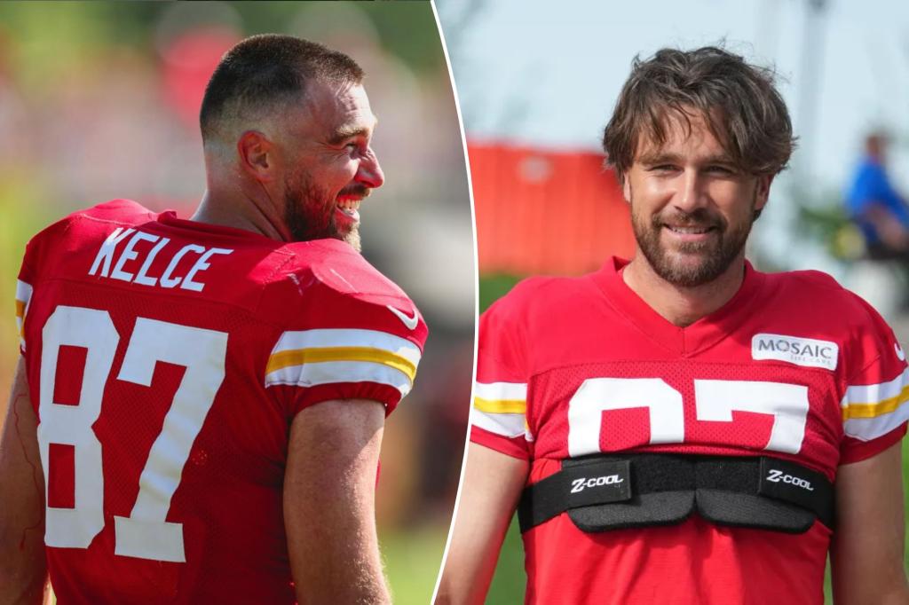 Travis Kelce는 Chiefs Training Camp에서 극적인 이발을 선보입니다