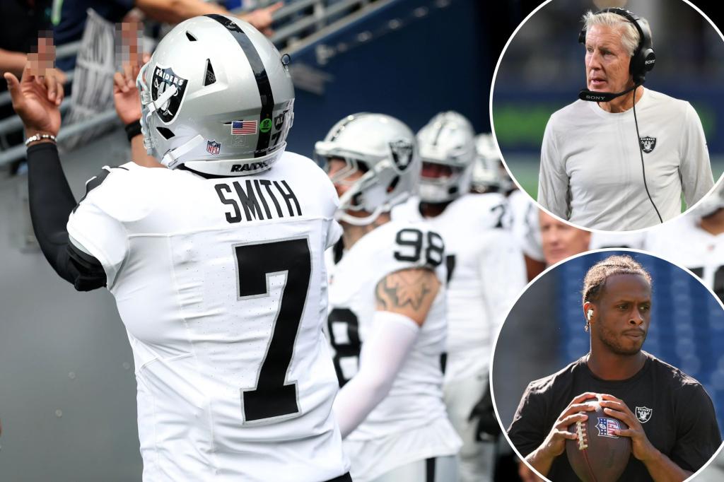 Pete Carroll은 Raiders QB가 Seahawks 팬을 뒤집은 후 Geno Smith를 방어합니다.