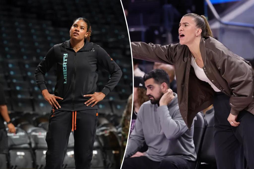 Sabrina Ionescu 추가에 가까운 Liberty, Nyara Sabally in Boost