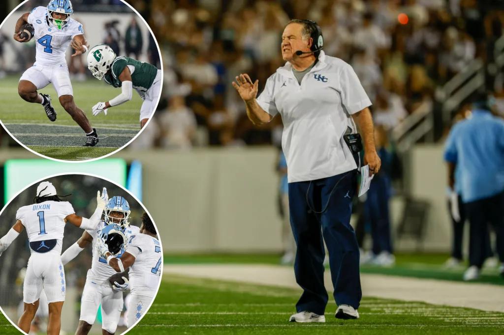 Bill Belichick Notches UNC가 튀어 오르면서 첫 번째 대학 승리