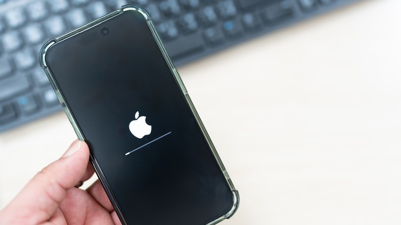 iPhone 재시작의 클로즈업