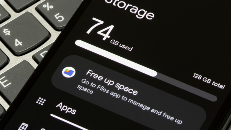 안드로이드의 스토리지 메뉴