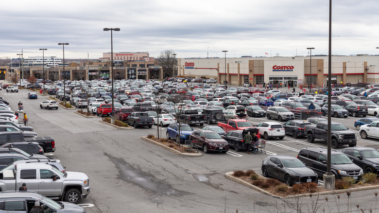 바쁜 하루 동안 코스트코 주차장