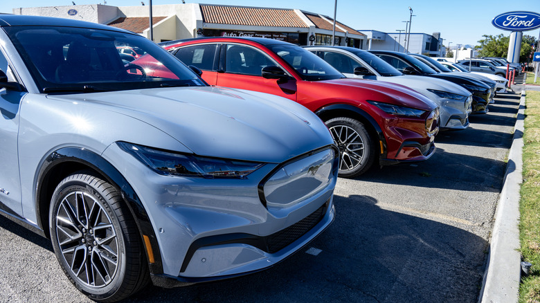 대리점의 전기 자동차