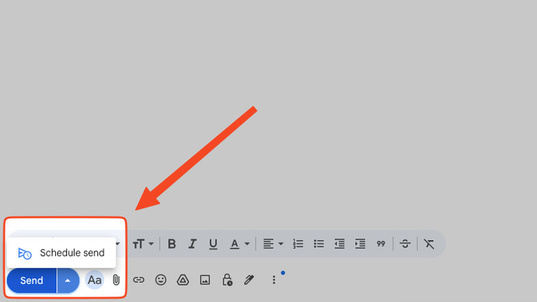 Gmail의 보내기 옵션 예약