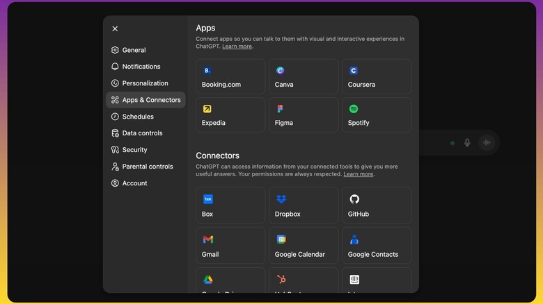 ChatGPT에 사용할 수 있는 커넥터입니다.