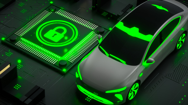 스마트카 보안을 위한 그래픽을 묘사한 이미지