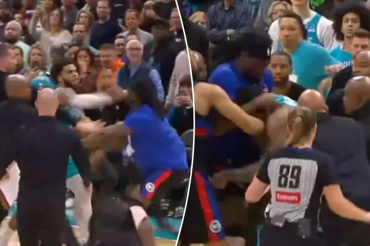 아이제이아 스튜어트, 퇴장당하는 NBA 난투에서 헤드록된 마일즈 브리지에 펀치