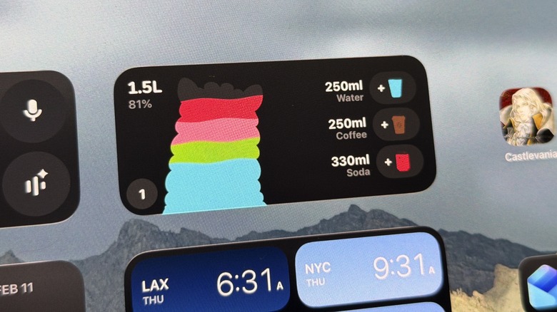 iPad의 Waterllama 위젯.