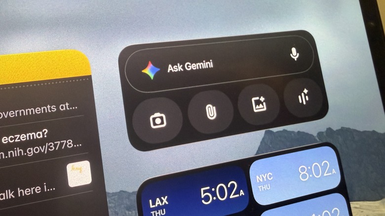 iPad의 Gemini 위젯.