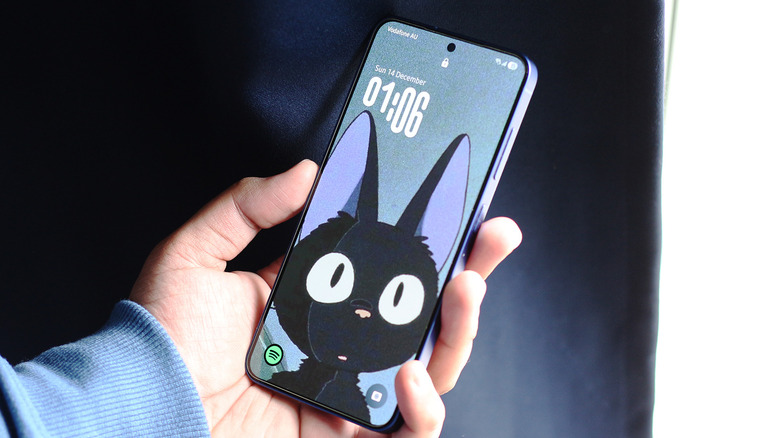 Galaxy S25를 들고 있는 사람