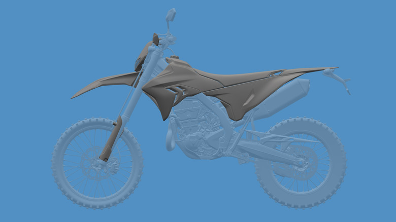 Ducati Desmo450 EDS의 디자인 기능 렌더링