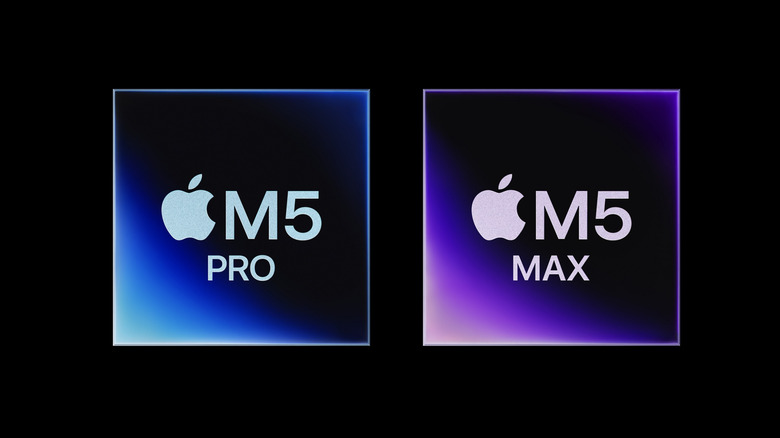 2026년 3월에 발표된 Apple의 M5 Pro 및 M5 Max 칩의 공식 로고
