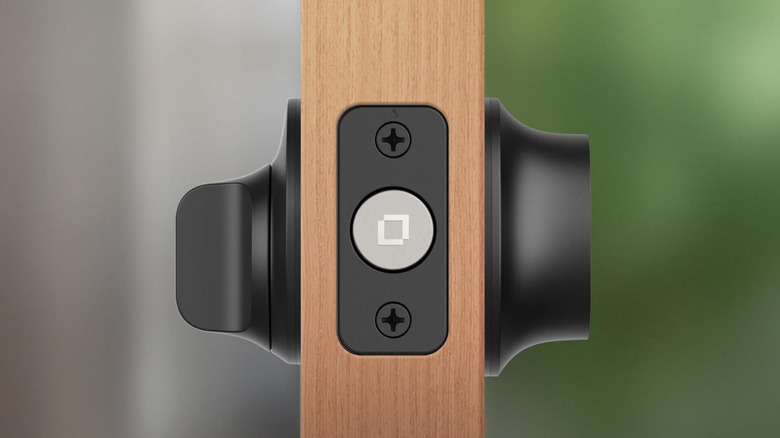 Level Lock Pro가 설치된 도어의 측면 모습.