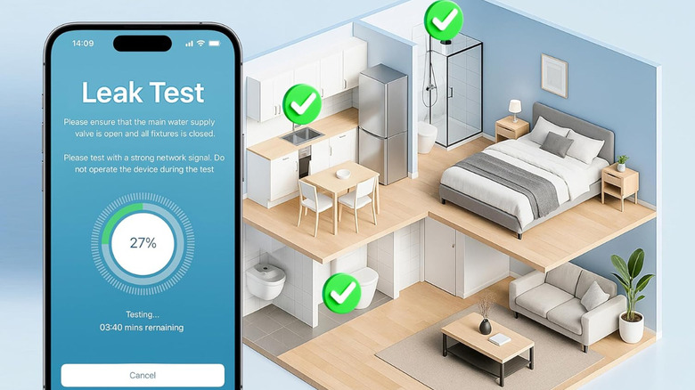 집의 디오라마 앞에 있는 Frizzlife LP365 앱.