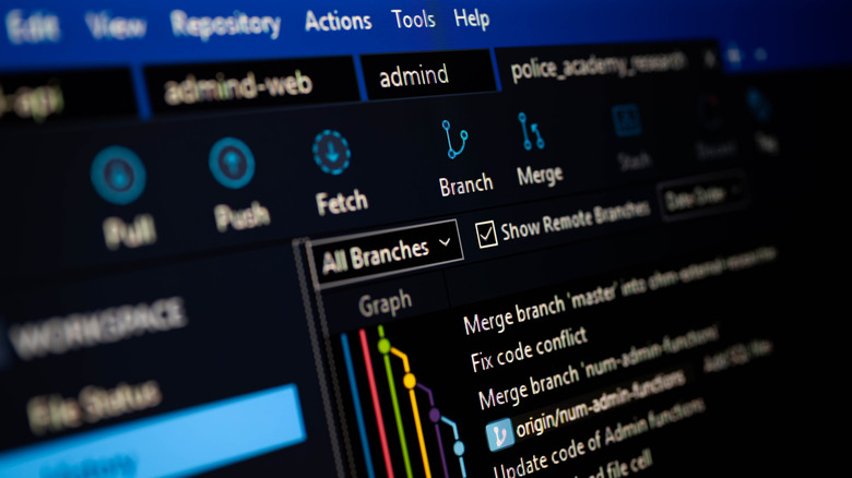 노트북 화면의 Git GUI 인터페이스