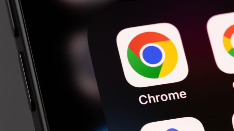 iPhone 홈 화면의 Google Chrome 브라우저 모바일 아이콘 앱