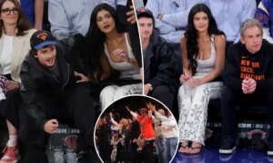 닉스-호크스 5차전에서 카일리 제너와 남자친구 티모시 샬라메