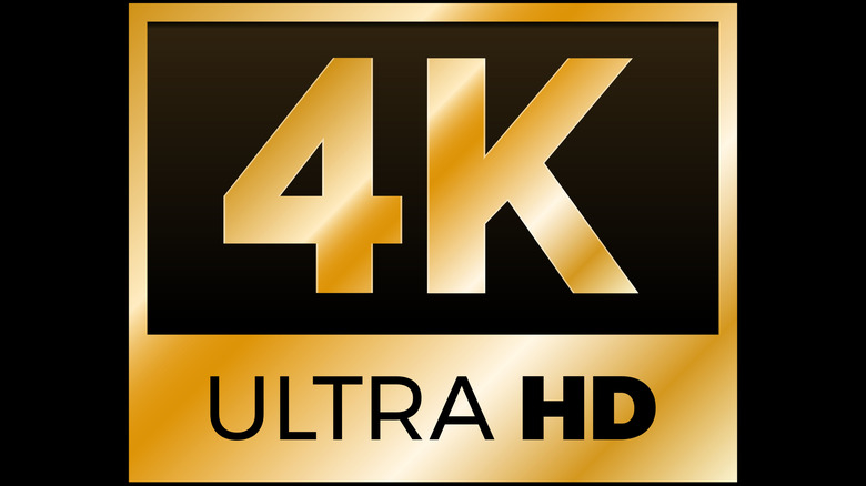4K Ultra HD 해상도 아이콘.