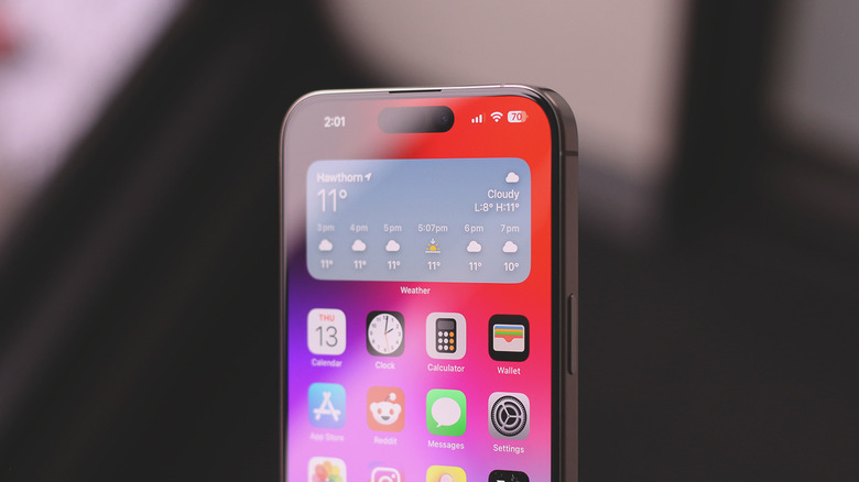 iPhone의 Dynamic Island 클로즈업