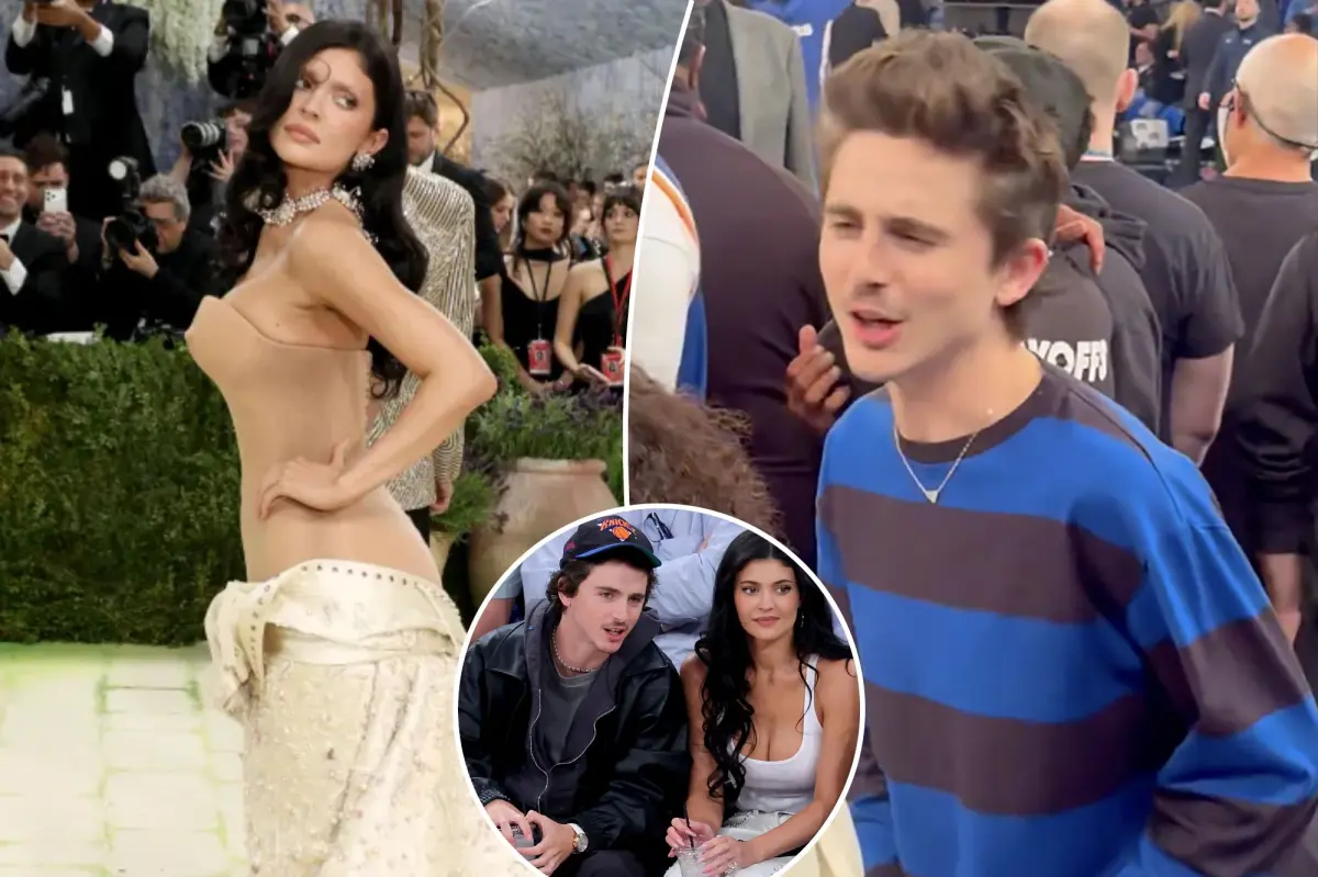 Timothee Chalamet은 Kylie Jenner가 Met Gala에서 누드로 등장하면서 Knicks 플레이 오프 게임을 쳤습니다.