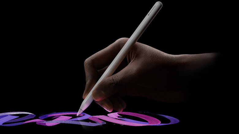 검정색 배경에 Apple Pencil을 사용하여 그린 손 그림