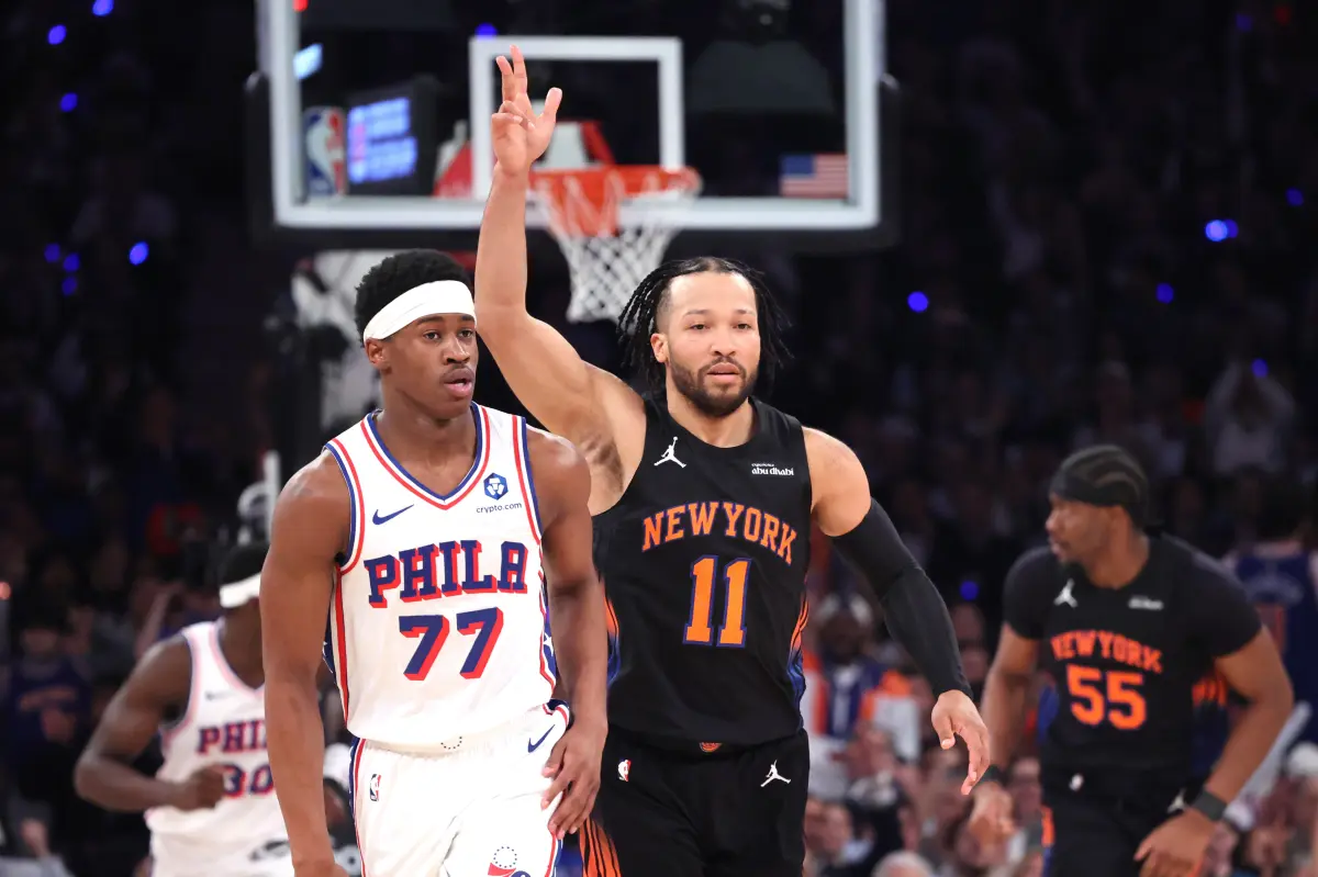 Knicks는 긴장된 Game 2 승리로 Joel Embiid가없는 76ers를 제치고 승리했습니다.