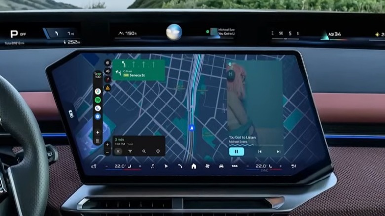 비정상적인 디스플레이의 Android Auto