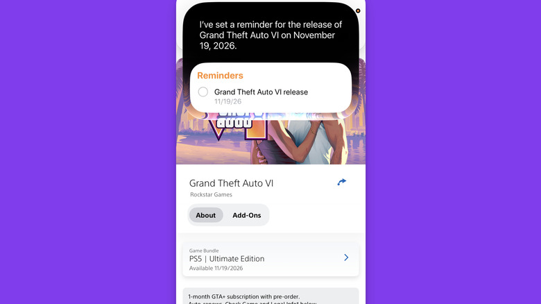 GTA 6 알림을 추가하는 Siri 화면 인식