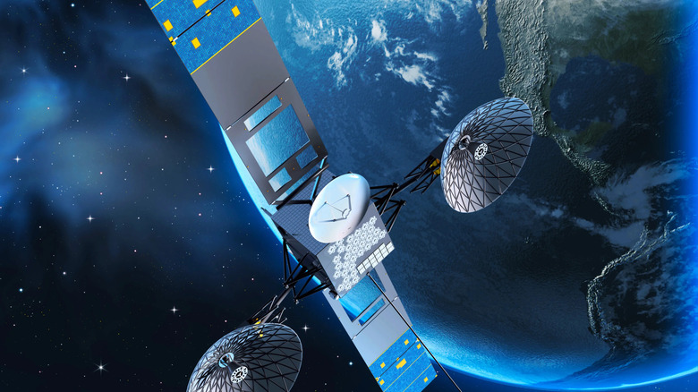 지구 궤도에 있는 NASA 추적 및 데이터 중계 위성 렌더링
