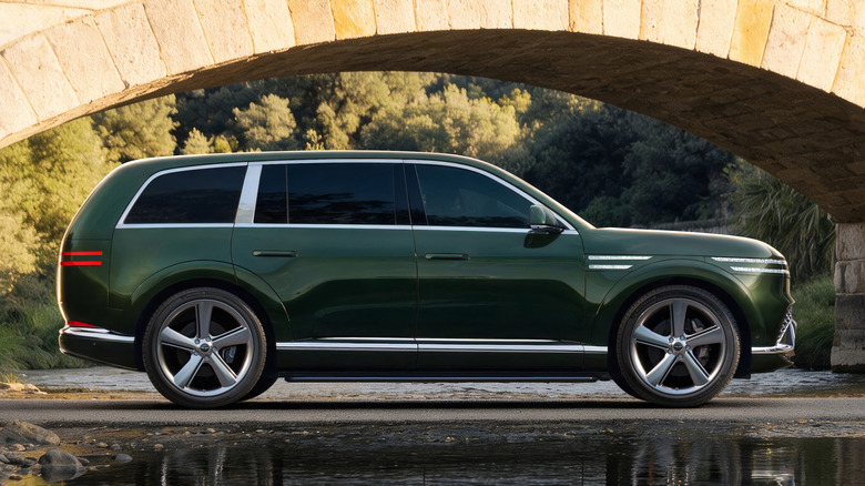2027 제네시스 GV90 SUV 측면 프로필