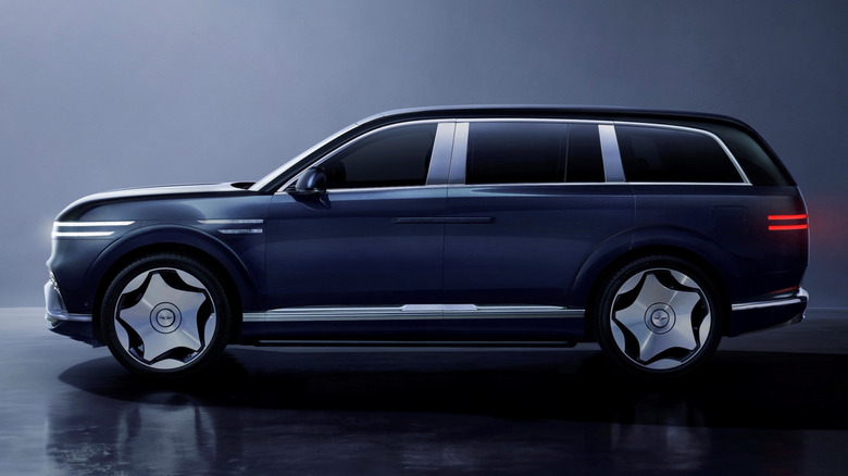 2027 제네시스 GV90 SUV 측면 프로필