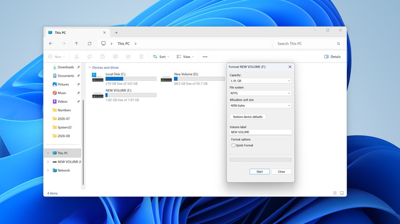 전체 포맷 옵션을 사용하여 Windows PC에서 플래시 드라이브 포맷