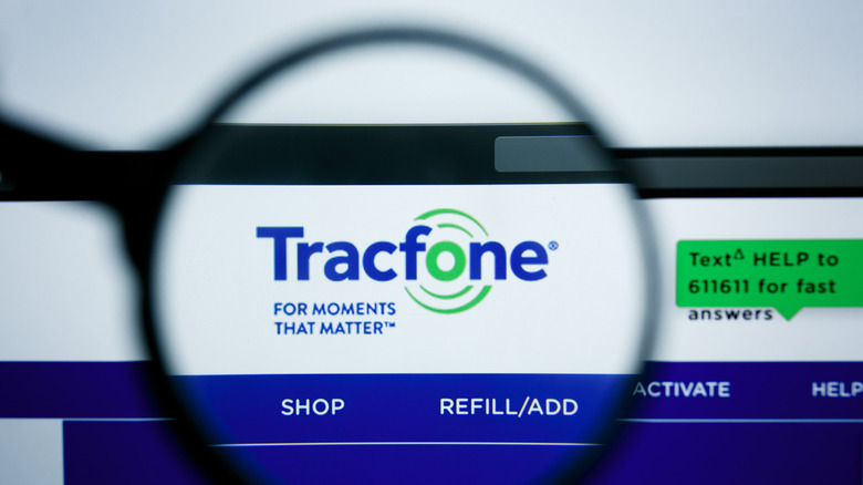 웹사이트의 Tracfone 로고