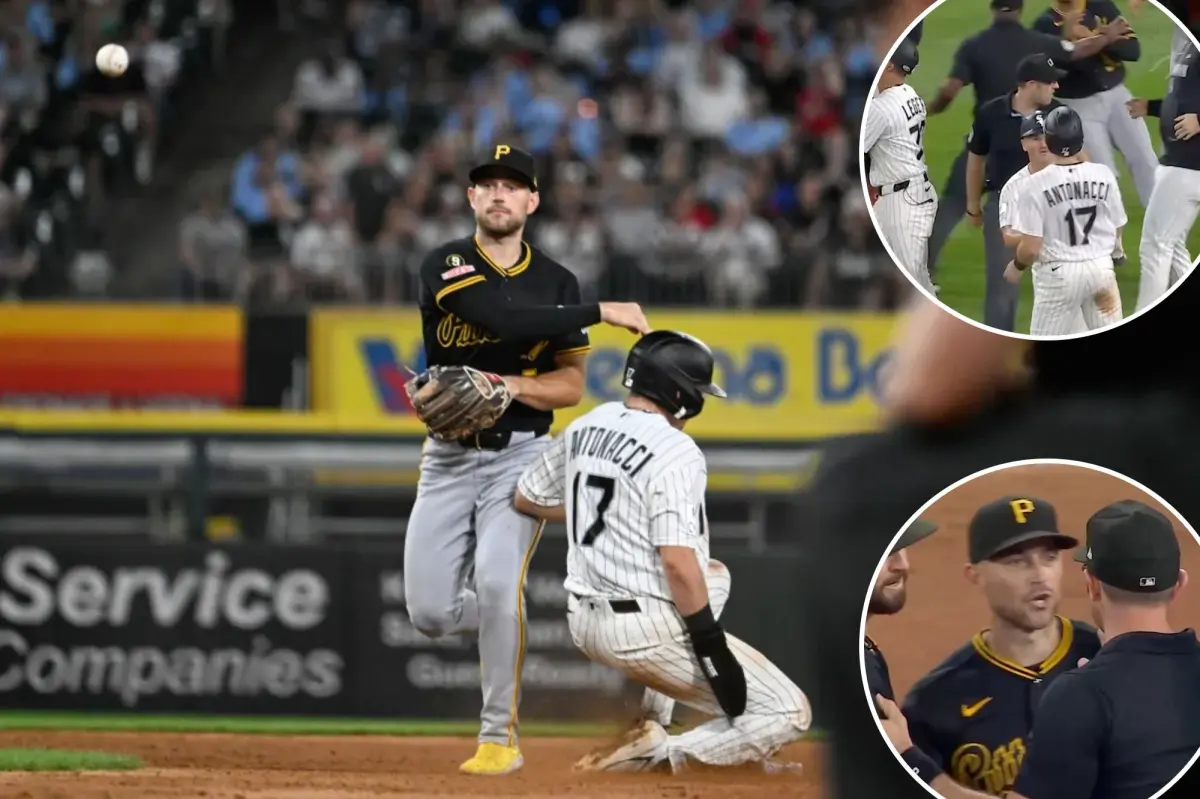 Pirates-White Sox 경기에서 슬라이드 중 팔꿈치가 던져진 후 벤치가 깨끗해졌습니다.