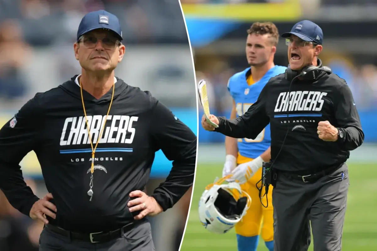 Jim Harbaugh는 Chargers 대 Raiders의 패배에서 처음으로 잔인한 경력을 쌓았습니다.