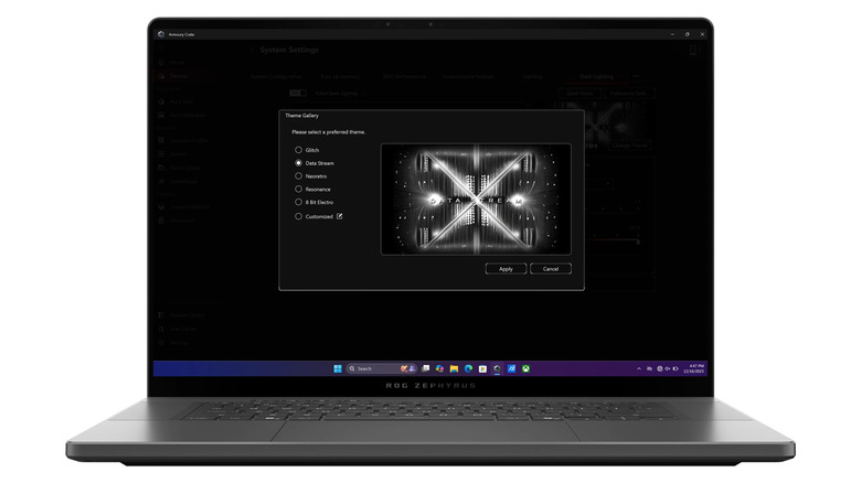흰색 배경에 ROG Zephyrus G16
