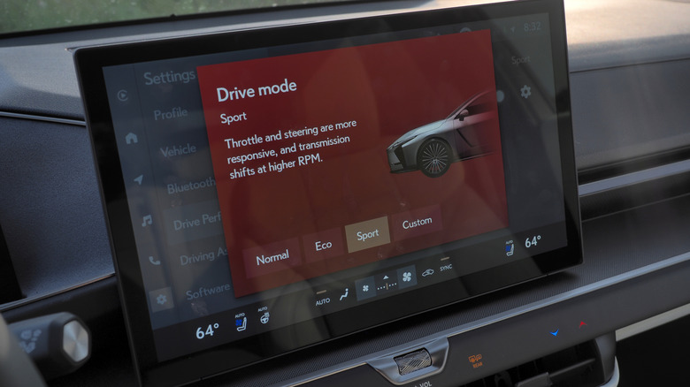 2026 Lexus ES 350h 드라이브 모드 UI