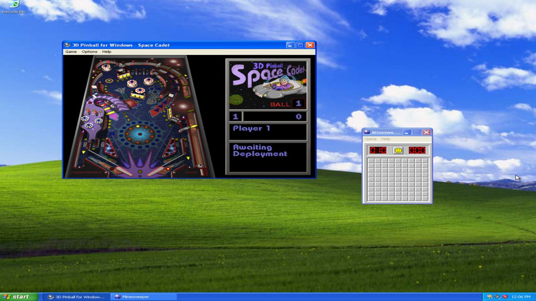 Windows XP에서 실행되는 3D 핀볼 및 지뢰찾기