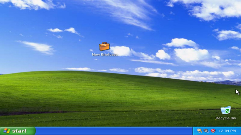 Windows XP 바탕 화면의 서류 가방 아이콘